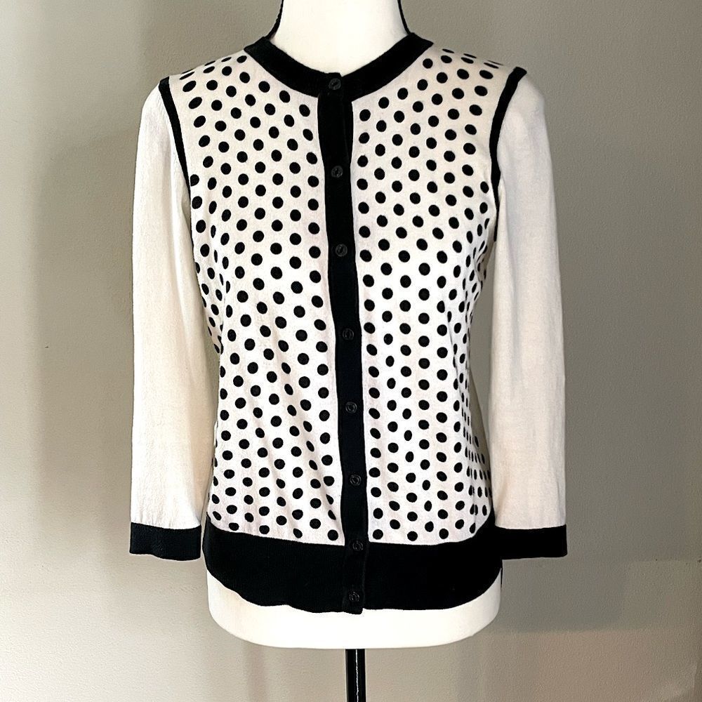 NWOT! Ann Taylor LOFT Black and Cream Cardigan. Size Small.